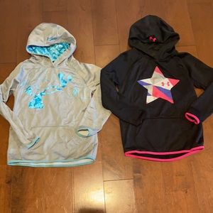 2 Girl Under Armour Hoodies. Size Medium.